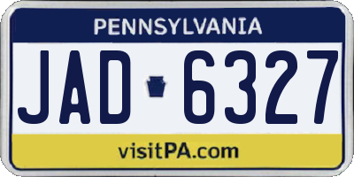 PA license plate JAD6327