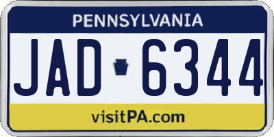 PA license plate JAD6344