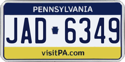 PA license plate JAD6349