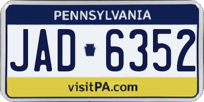 PA license plate JAD6352