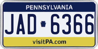 PA license plate JAD6366