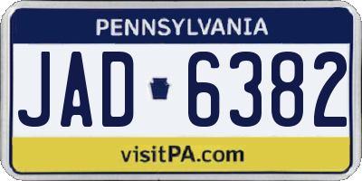 PA license plate JAD6382