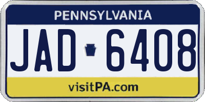 PA license plate JAD6408