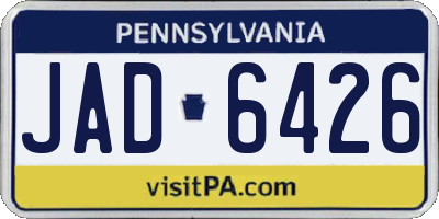PA license plate JAD6426