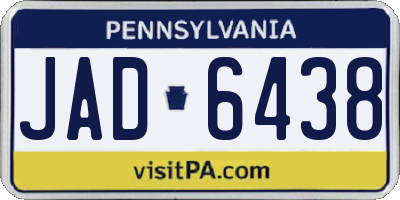 PA license plate JAD6438