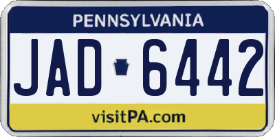 PA license plate JAD6442