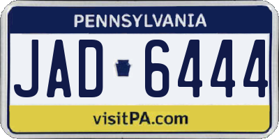 PA license plate JAD6444