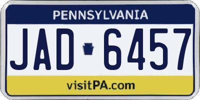 PA license plate JAD6457