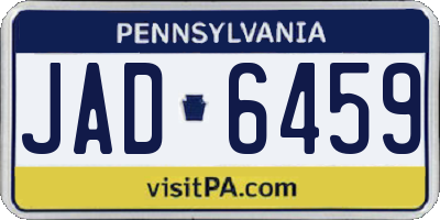 PA license plate JAD6459