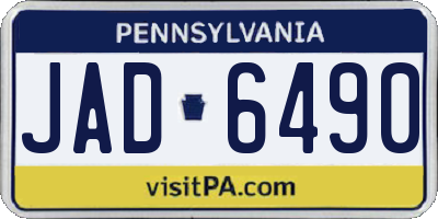 PA license plate JAD6490