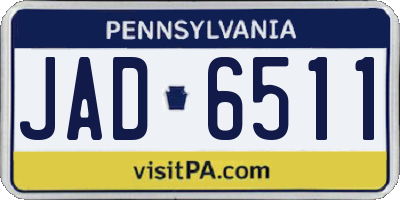 PA license plate JAD6511