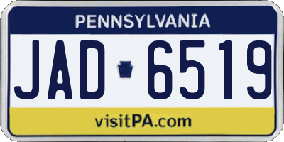 PA license plate JAD6519