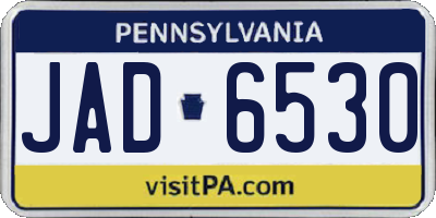 PA license plate JAD6530