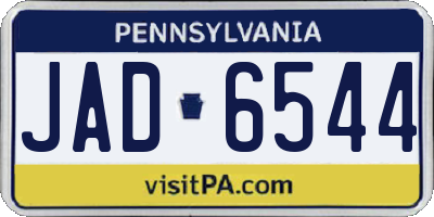 PA license plate JAD6544