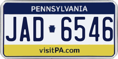 PA license plate JAD6546