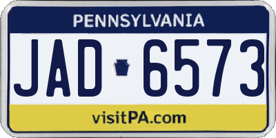 PA license plate JAD6573