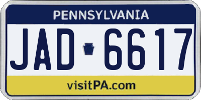 PA license plate JAD6617