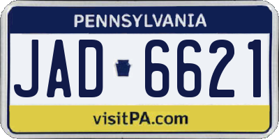 PA license plate JAD6621