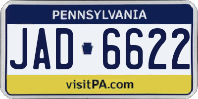 PA license plate JAD6622