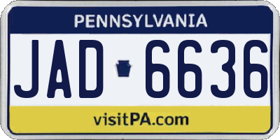 PA license plate JAD6636