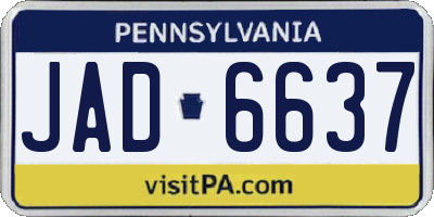 PA license plate JAD6637