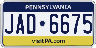 PA license plate JAD6675