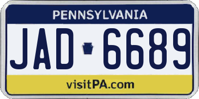 PA license plate JAD6689