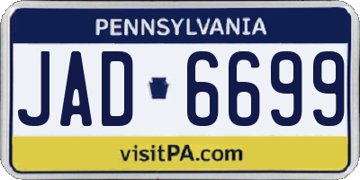 PA license plate JAD6699