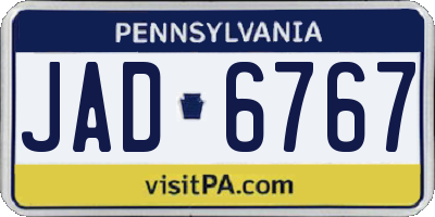 PA license plate JAD6767