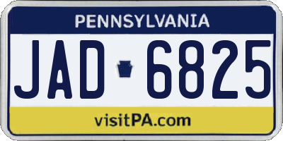 PA license plate JAD6825