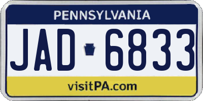 PA license plate JAD6833