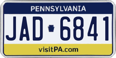PA license plate JAD6841