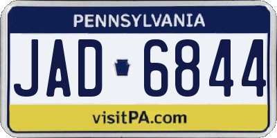 PA license plate JAD6844