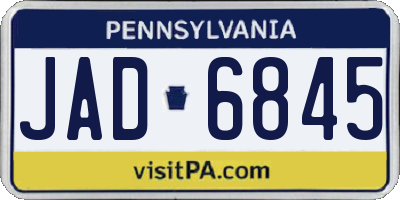 PA license plate JAD6845
