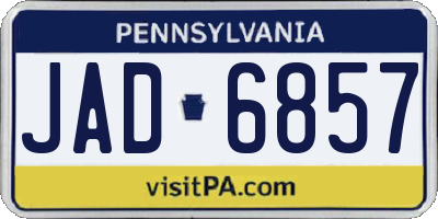 PA license plate JAD6857