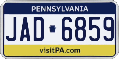 PA license plate JAD6859