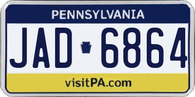 PA license plate JAD6864