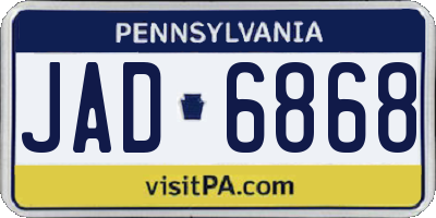 PA license plate JAD6868