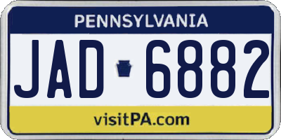 PA license plate JAD6882