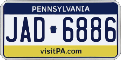 PA license plate JAD6886