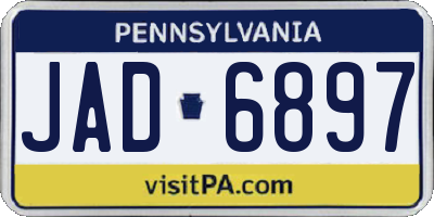 PA license plate JAD6897
