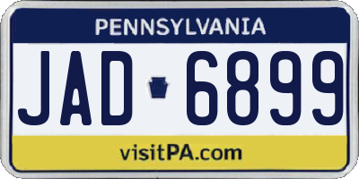 PA license plate JAD6899
