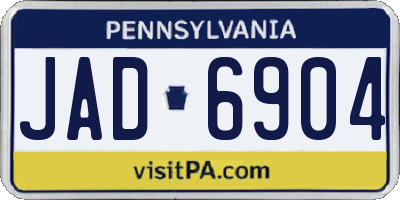 PA license plate JAD6904