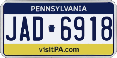 PA license plate JAD6918