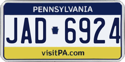 PA license plate JAD6924