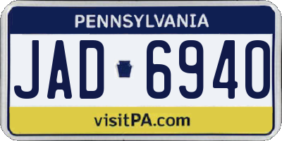 PA license plate JAD6940