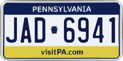 PA license plate JAD6941