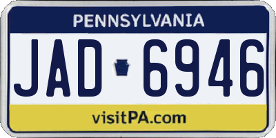 PA license plate JAD6946