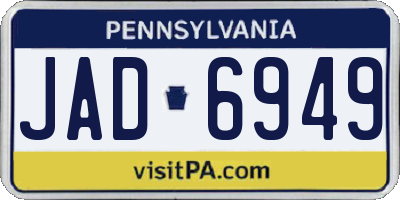 PA license plate JAD6949