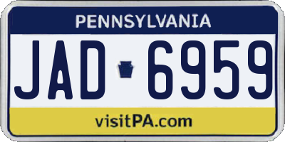 PA license plate JAD6959